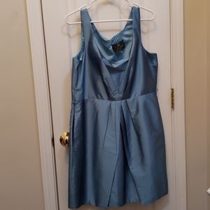 Blue satin bridesmaid dress